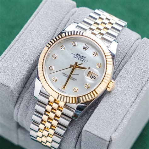 rolex datejust 41 two tone diamond bezel|Rolex Datejust full diamond preis.